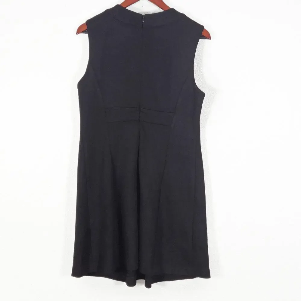 Milly Wool Dress Black Sleeveless Wool Size L Elegant Minimalism - Picture 2 of 10